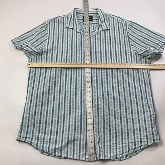Bonobos Shirt Mens XXL Long Standard Fit Capri Grey Striped Seersucker Cotton - Picture 5 of 10